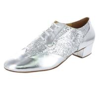 MGM-Joymod Uomo Classica Moda Allacciatura Punta Chiusa Salsa Tango Samba Jazz Rumba Sala da Ballo Latino Moderno Scarpe da Ballo Sera Scarpe da Sposa,Argento 4.5cm, 41.5 EU