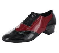MGM-Joymod Uomo Classica Moda Allacciatura Punta Chiusa Salsa Tango Samba Jazz Rumba Sala da Ballo Latino Moderno Scarpe da Ballo Sera Scarpe da Sposa,Nero Rosso 4.5cm, 40 EU
