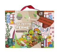 MGM PLANÈTE BOIS - Casa di Gioco Fattoria - FSC - 030247 - 12 Pezzi - Multicolore - Legno - Gioco per Bambini - Agricolo - Rurale - Animali - Trasportabile - Universo - 24 cm x 18 cm