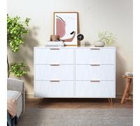 MGMYM Madia, credenze, cassettiera legno, Storage Cabinet Drawer moderna, armadio multiuso per corridoio,soggiorno, camera da letto (Bianco-B, 6 cassetti)