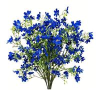 Mgonwl Fiori di Seta 10pcs vividi Fiori Artificiali 26 Pollici Blu Falsi realistici con 27 fago di Lunghezza di Lunga Durata più Durevole Decorativo Falso Verde per Seta per Ufficio Vaso Domestico