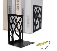 Mgood Fermalibri Per Mensole Reggilibri da Mensola Metallo Ferma Libri da Scaffale Reggi Libri per Libreria Decorativi Design Porta libro per Casa Ufficio Scrivania(1 paio Nero, 9x12x16 cm)