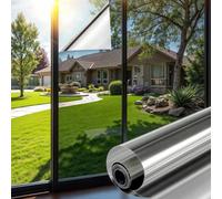 Mgood Pellicola per Vetri Finestre Unidirezionale Privacy 30x120cm, Pellicola Specchio per Vetri Finestre Anti UV Controllo del Calore Pellicola Oscurante per Vetri per Ufficio Casa, Argento-argento