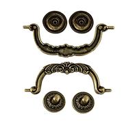 Mgoodoo 2 pomelli vintage per porte di mobili, bronzo anticato, per mobili da cucina, armadi, cassettiere, distanza tra i fori 96 mm