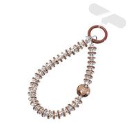 MGQILING Ciondolo a forma di telefono con linguetta per legare il telefono, cinturino da polso di lusso con perle glitterate, accessorio da appendere, cordino anti-smarrimento, per donne e ragazze