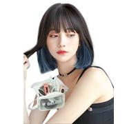 MGRANDE Parrucca premium linea 【 Active Top Stylist Produc】 Set di 6 articoli linea di colore interna parrucca originale da donna semi-lunga piccolo effetto viso (interno blu bob DY01B)