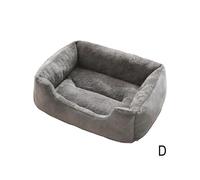 (Mgrey) Pink (J) $Cat and dog bed mat winter warm square bed small and medium-sized dog Teddy Corgi sofa bed four seasons universal pet bed