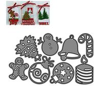 Mgsiko Fustella per fustellatrice, set di fustelle natalizie con albero di Natale, campane, biscotti, pupazzo di neve, stencil per scrapbooking, album fai da te, carta, carte, decorazioni