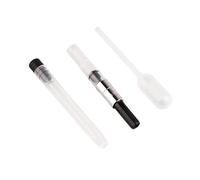MGTCAR Penna stilografica in metallo argento penna a pressione modello a righe EF 0,4 mm pennino penna inchiostro scrittura per studenti regalo forniture per ufficio (Sac inchiostro B Set)