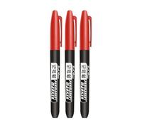 MGTCAR Set di 3 pennarelli indelebili, impermeabili, a punta fine, nero, blu, rosso, a olio, punta rotonda da 1,5 mm, pennarelli a colori fini (set da 3 pezzi)