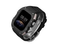 MGTCAR Set di custodia per orologio in fibra di carbonio e titanio e cinturino in fluorurubber, per Apple Watch serie 46 mm 42 mm, cinturino in gomma e accessori, 46MM, Agata