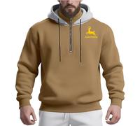 MGTERN Felpe Uomo con Cappuccio Jo-hn dee.r, Cappuccio Maniche Lunghe, per Uomo Donne, Basic(Khaki,XL)