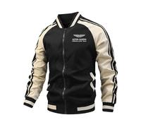 MGTERN Giacca da Uomo A.s.t.o.n M.a.r_tin, Giubbino Bomber di Transizione, Cardigan Il Tempo Libero Unisex, Andare(Black,M)
