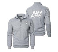 MGTERN Giacca da uomo Light Transition Bad Bun. ny, Maniche Lunghe Jacket Sportiva Casuale, di transizione outdoor primavera/estate, Logo(Grey,XL)