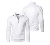 MGTERN Giacca da uomo Spring Transition American Muscle Car Enthusiast, Logo personalizzato sul petto e sulla schiena, lavoro, tempo libero, running, transizione, Logo(White,L)