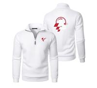 MGTERN Giacca di transizione autunnale da uomo Road Racing Fan, Jacket con logo unico stampato, transitoria impermeabile per abbigliamento casual, Logo(White,3XL)