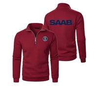 MGTERN Giacca estiva di transizione da uomo Classic Swedish Car Enthusiast, Maniche Lunghe Jacket Sportiva Casuale, casual atletica fitness all'aperto, Logo(Wine Red,XL)