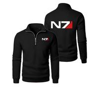 MGTERN Giacca leggera impermeabile da uomo N.7, Jacket con logo unico stampato, da lavoro, tempo libero, running, transizione, Logo(Black,XXL)