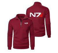 MGTERN Giacca leggera impermeabile da uomo N.7, Jacket con logo unico stampato, da lavoro, tempo libero, running, transizione, Logo(Wine Red,3XL)