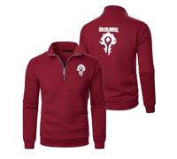 MGTERN Giacca Leggera Sportiva da Uomo For the Tri.be, Cerniere lisce, resistenti e durevoli, di transizione casual atletica fitness all'aperto, Logo(Wine Red,XL)