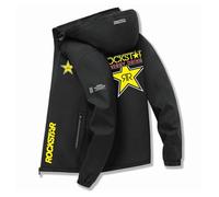 MGTERN Giacca leggera uomo Per Energy Drink Star, tessuto resistente all'usura, per sport all'aria aperta, viaggi, giacca primaverile, stagione(Black,S)