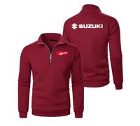 MGTERN Giacca Uomo Bomber Japan Motorcycle Enthusiast, Autunno Top Sportiva Maniche Lunghe, di transizione da viaggio all'aperto, Logo(Wine Red,M)