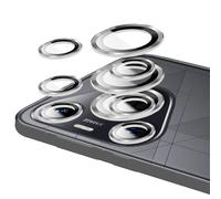 MGUEIAO 2 Pezzi Pellicola Fotocamera Compatibile con Huawei Pura 70 Pro, Vetro Temperato con Anello Metallico, Antigraffio, Protezione Obiettivo - Argento
