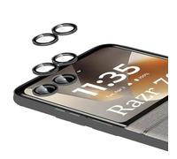 MGUEIAO 2 Pezzi Pellicola Fotocamera Compatibile con Motorola Razr 70, Vetro Temperato con Anello Metallico, Antigraffio, Protezione Obiettivo - Nero