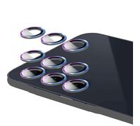 MGUEIAO 2 Pezzi Pellicola Fotocamera Compatibile con Samsung Galaxy M55, Vetro Temperato con Anello Metallico, Antigraffio, Protezione Obiettivo - Colorato