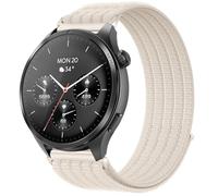 MGUEIAO 22mm Cinturino Intrecciato in Nylon Compatibile con Hama Smartwatch 9000, Cinturini Sportivo Leggero, Traspirante, Elastico e Regolabile - Off white