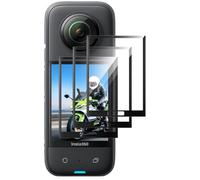 MGUEIAO 3 Pezzi Pellicola Protettiva Compatibile con Insta360 X4 / X5, 3D Copertura Totale TPU Protezione Schermo, HD Anti-Graffio, Nero