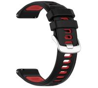 MGUEIAO Cinturino in Silicone Compatibile con Garmin Forerunner 70, Cinturini Morbido Sostitutivo Regolabile - Black Red