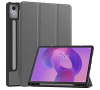 MGUEIAO Compatibile con Lenovo Idea Tab PRO 12.7 inch per Custodia,Custodia per Telefono in Pelle PU Ultrasottile con Funzione di Supporto con Tre Supporti Pieghevoli-Grigio