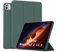 MGUEIAO Cover Compatibile con Honor MagicPad 4 12.3 2026, Custodia in Pelle PU Ultrasottile con Supporto Trifold, Retro in TPU Morbido, Antiurto - Green