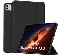 MGUEIAO Cover Compatibile con Honor MagicPad 4 12.3 2026, Custodia in Pelle PU Ultrasottile con Supporto Trifold, Retro in TPU Morbido, Antiurto - Black
