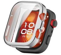 MGUEIAO Cover Compatibile con Huawei Watch Fit 5 Pro, 2 Pezzi TPU Silicone Custodia con Pellicola Protettiva, Anti-Graffio Case,Silver