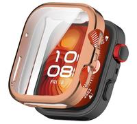 MGUEIAO Cover Compatibile con Huawei Watch Fit 5 Pro, 2 Pezzi TPU Silicone Custodia con Pellicola Protettiva, Anti-Graffio Case,Rose Gold