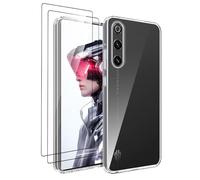 MGUEIAO Cover Compatibile con Nubia RedMagic 10 Air, con 2 Pezzi Pellicola Protettiva, Custodia Morbido TPU Silicone, Antiurto Case, Anti-graffio, Trasparente
