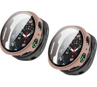 MGUEIAO Cover Compatibile con Samsung Galaxy Watch 9 40MM, 2 Pezzi Hard PC Custodia con Pellicola Protettiva, Anti-Graffio Case, Cherry Blossom Pink