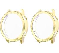 MGUEIAO Cover Compatibile con Xiaomi Watch S5, 2 Pezzi TPU Silicone Custodia con Pellicola Protettiva, Anti-Graffio Case, Gold