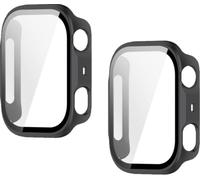 MGUEIAO Cover per Huawei Watch D3 | Custodia per PC Antigraffio con Vetro Temperato Pellicola Protettiva, Antiurto, Copertura Completa, 2 Pezzi - Black