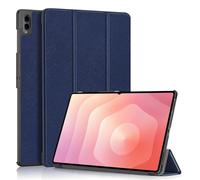 MGUEIAO Custodia Compatibile con Samsung Galaxy Tab S11 Ultra,Custodia per Telefono in Pelle PU Ultrasottile con Funzione di Supporto con Tre Supporti Pieghevoli-Blu Navy