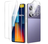 MGUEIAO Pellicola Protettiva Compatibile con Xiaomi Poco M6 Pro 4G, HD Pellicola Vetro Temperato con Pellicola Fotocamera, Anti Graffio, Copertura Completa, 2+2 Pezzi