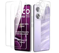 MGUEIAO Pellicola Protettiva Compatibile con Xiaomi Poco M7 Pro 5G, HD Pellicola Vetro Temperato con Pellicola Fotocamera, Anti Graffio, Copertura Completa, 2+2 Pezzi