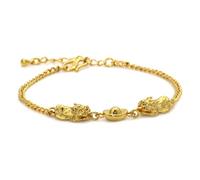 Mgutillart Braccialetto alla moda placcato in oro 18 carati, regolabile, Feng Shui Pi Xiu, 8.1 inches, Lega, Nessuna pietra preziosa