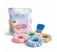 Mh Mediterraneanhabitat - Elastico Antipidocchi e Lendini - Pettine per Pidocchi - Set di 4 Elastici Naturali con Oli Essenziali di Lavanda,Citronela e Geranio - Prevenzione 100% Naturali