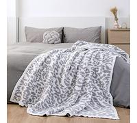 MH MYLUNE HOME Coperta reversibile in pile per divano, soffice e ultra morbida, in microfibra, con stampa leopardata, 180 x 200 cm, comoda e calda, per divano, poltrona, letto (180 x 198 cm,