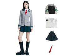 Mha - Costume per cosplay, Deku Bakugo Ochaco Uraraka, per cosplay, uniforme per feste di Halloween e carnevale (set da donna, M)