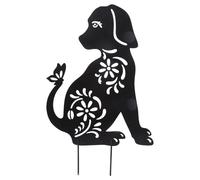 MHADBKH 1/2Pcs Silhouette Cane Decorativo Giardino Pali Outdoor Statue Hollow Black Dog Silhouettes Palo per Yard Decors Ornamenti Ornamenti Giardino Ornamenti