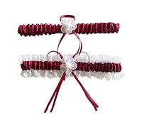 MHADBKH 2 giarrettiere da sposa in pizzo bianco elegante fascia elastica con fiocchi per momento cerimoniale e servizio fotografico accessori da sposa archi accessori da sposa set